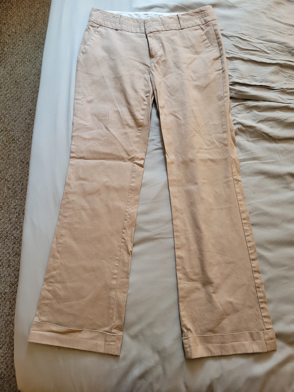Banana Republic Beige Wide-Leg Dress Pants